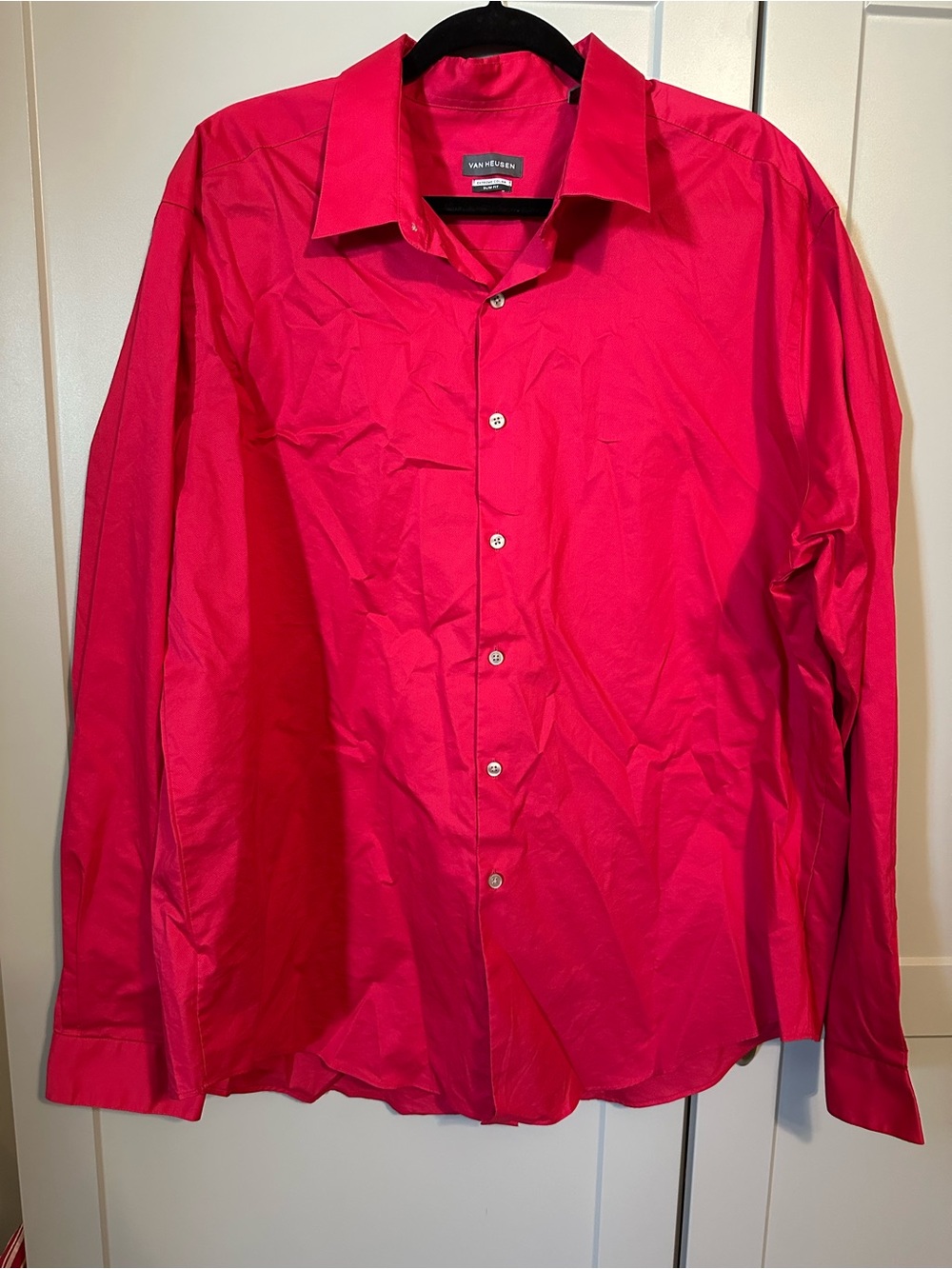 Van Heusen Men's Bright Red Long-Sleeve Dress Shirt
